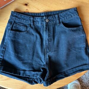 SHEIN denim black shorts